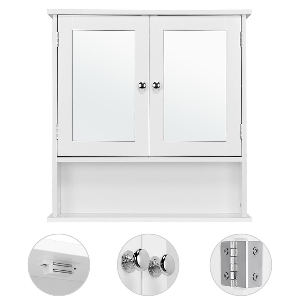 Costoffs Mirror Cabinet Bathroom Cabinet With Mirror Door Hanging Cabinet Bathroom Mirror Wall Cabinet With 3 Shelves White