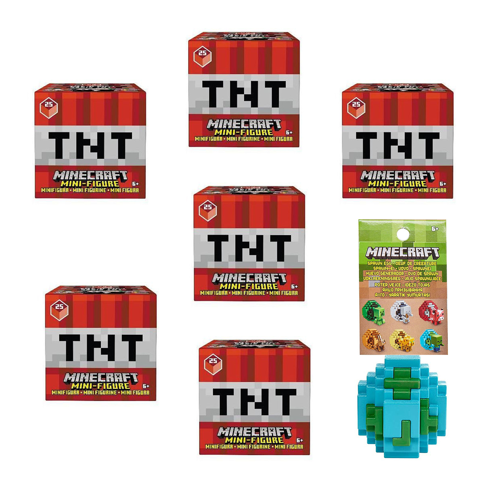 E-shop SAVE-SET 191819 - Mohjang - Minecraft - 6 TNT-Serie Sammelfiguren, + -Ei