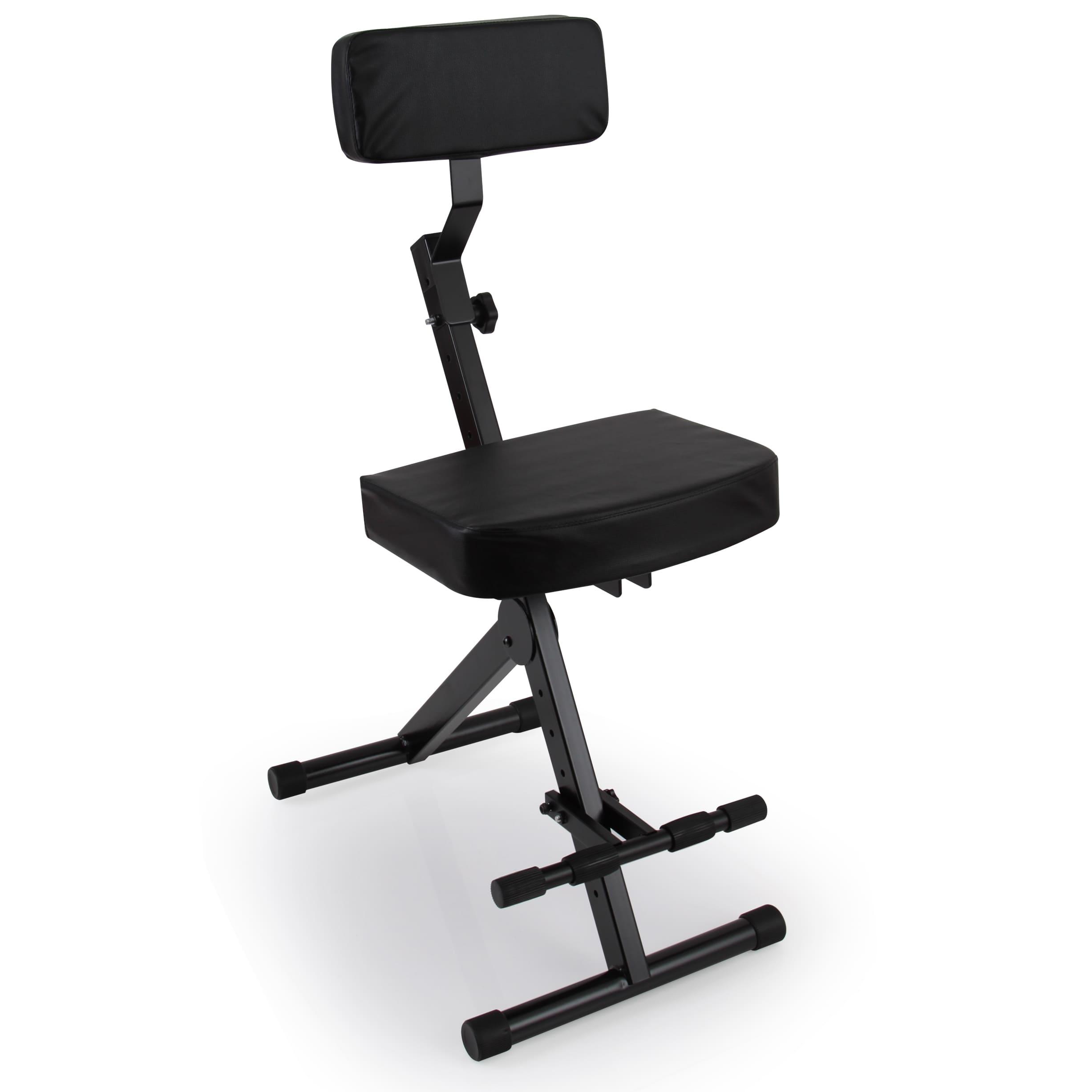 Image of Folding Stool, Guitar Stool, Height-adjustable Folding Stool – Suitable As Drum Throne, Stool With Backrest & 9.7kg As Guitar Accessory, For Guitarists