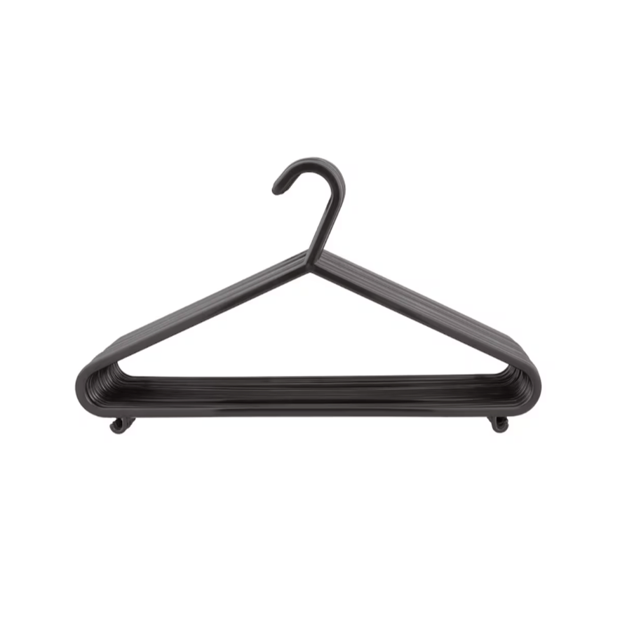 TEMU 8 Pack Black Plastic Clothes Hangers