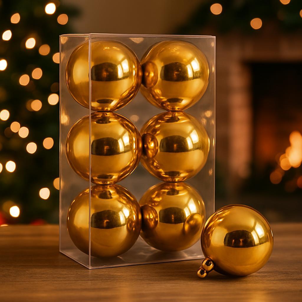 TEMU Juego de 6 adornos de bolas de Navidad bolas colgantes 8cm para decoración de árbol de Navidad