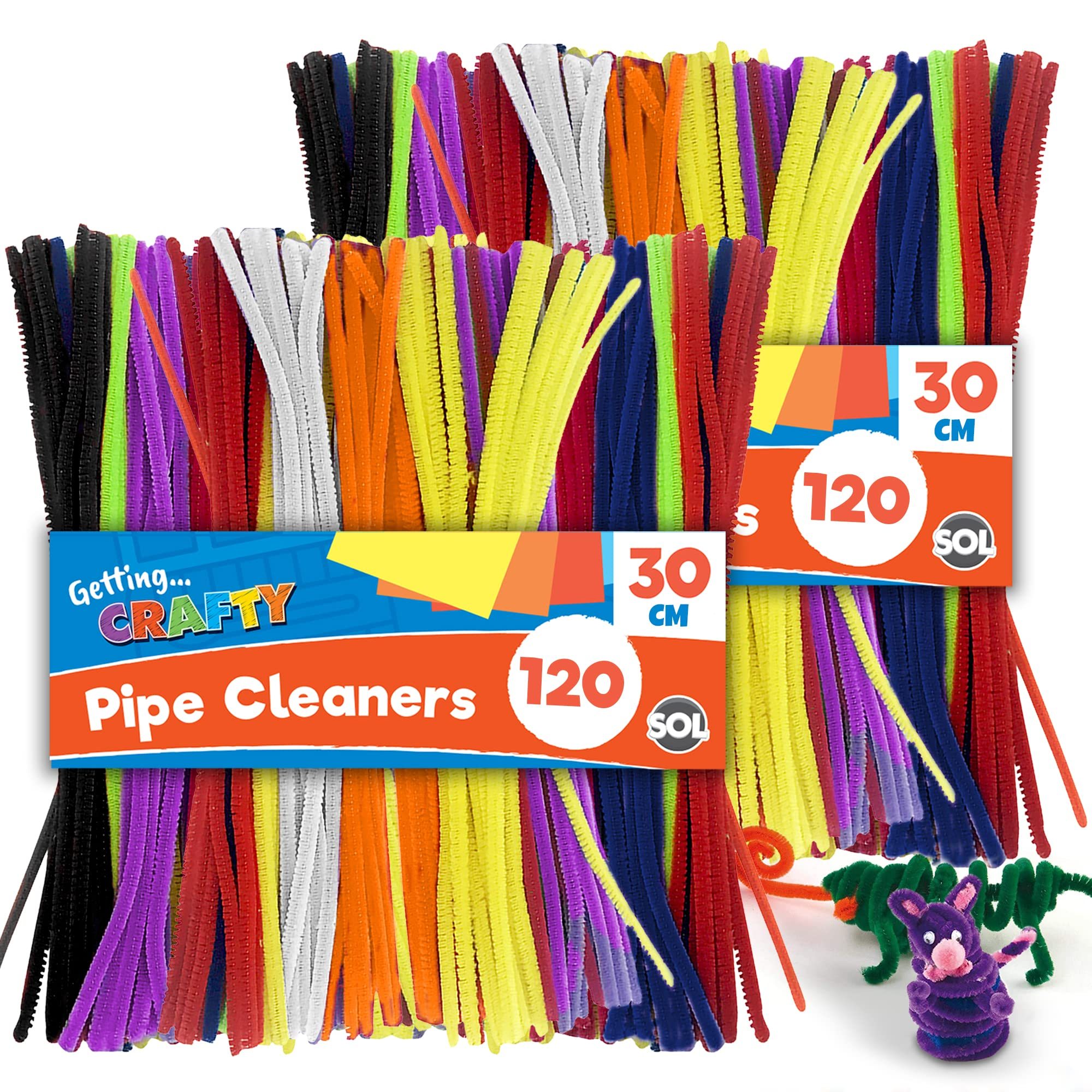 TEMU 240 Pack Pipe Cleaners For Crafts | 30cm Chenille Stems In Assorted Colours | Flexible Soft Craft Pipe Cleaners | Kids' Diy Art Supplies For