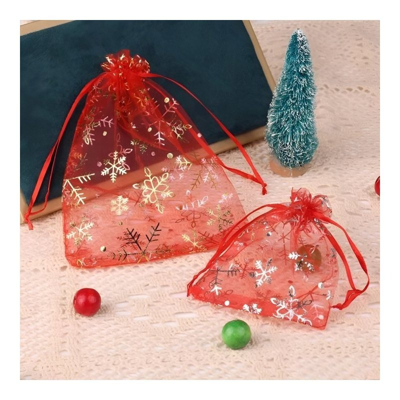 Image of Organza Bags 10x15 Cm - 4pcs Of For Gifts, Candies, And Jewelry