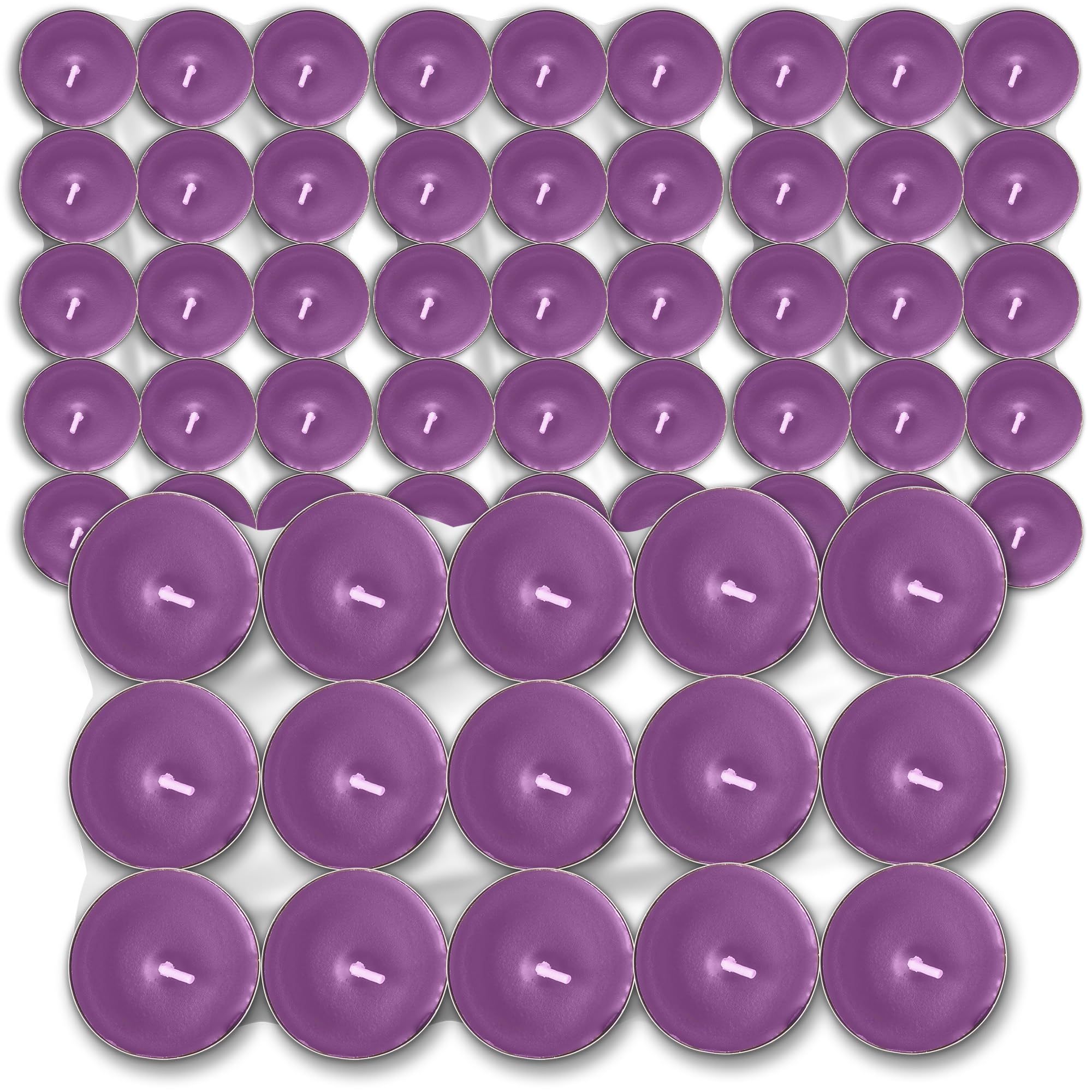 TEMU 60-pack Lavender Tea Light Candles | Long-lasting Scented Tealights With 3. | Bulk Pack Aromatherapy Candles For Relaxation, Romantic Dinners,