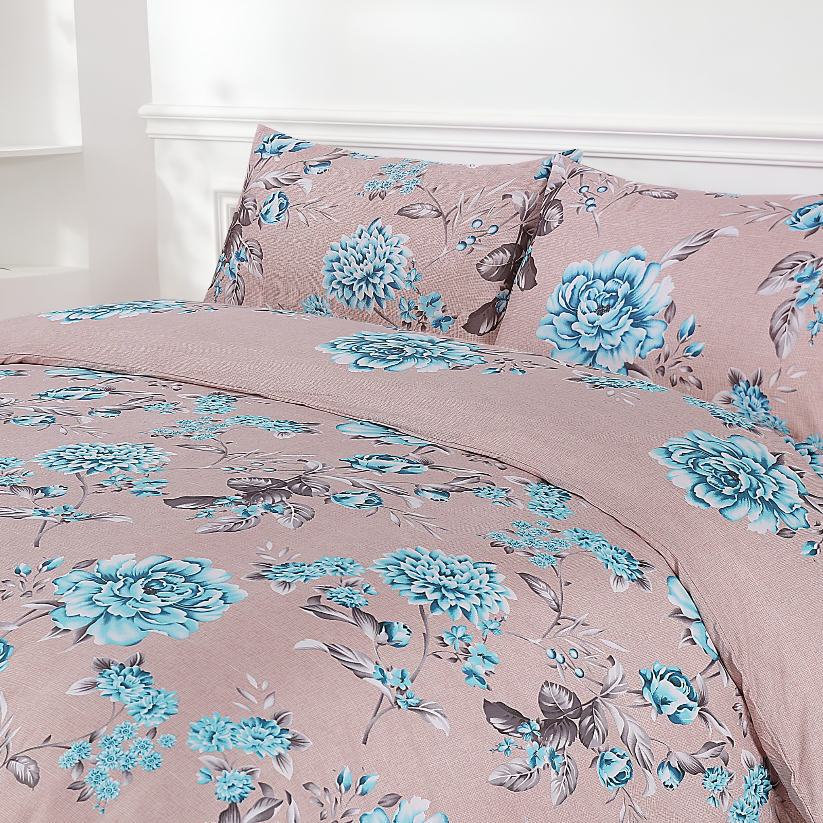 Adam Home 4pcs Printed MF Duvet Sets Complete Bed Set Unique Bedding Sets Printed Bed Set Microfiber Ultra Soft and Non-Allergenic Bedding Duvet Cover Set with Pillow cases