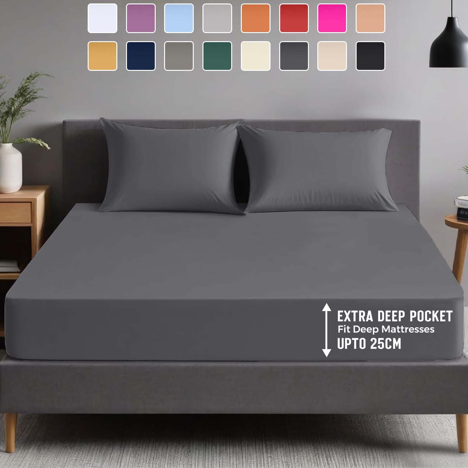 1pc extra deep fitted sheet   bedding ultra soft breathable microfiber wrinkle free machine washable hotel quality all sizes  