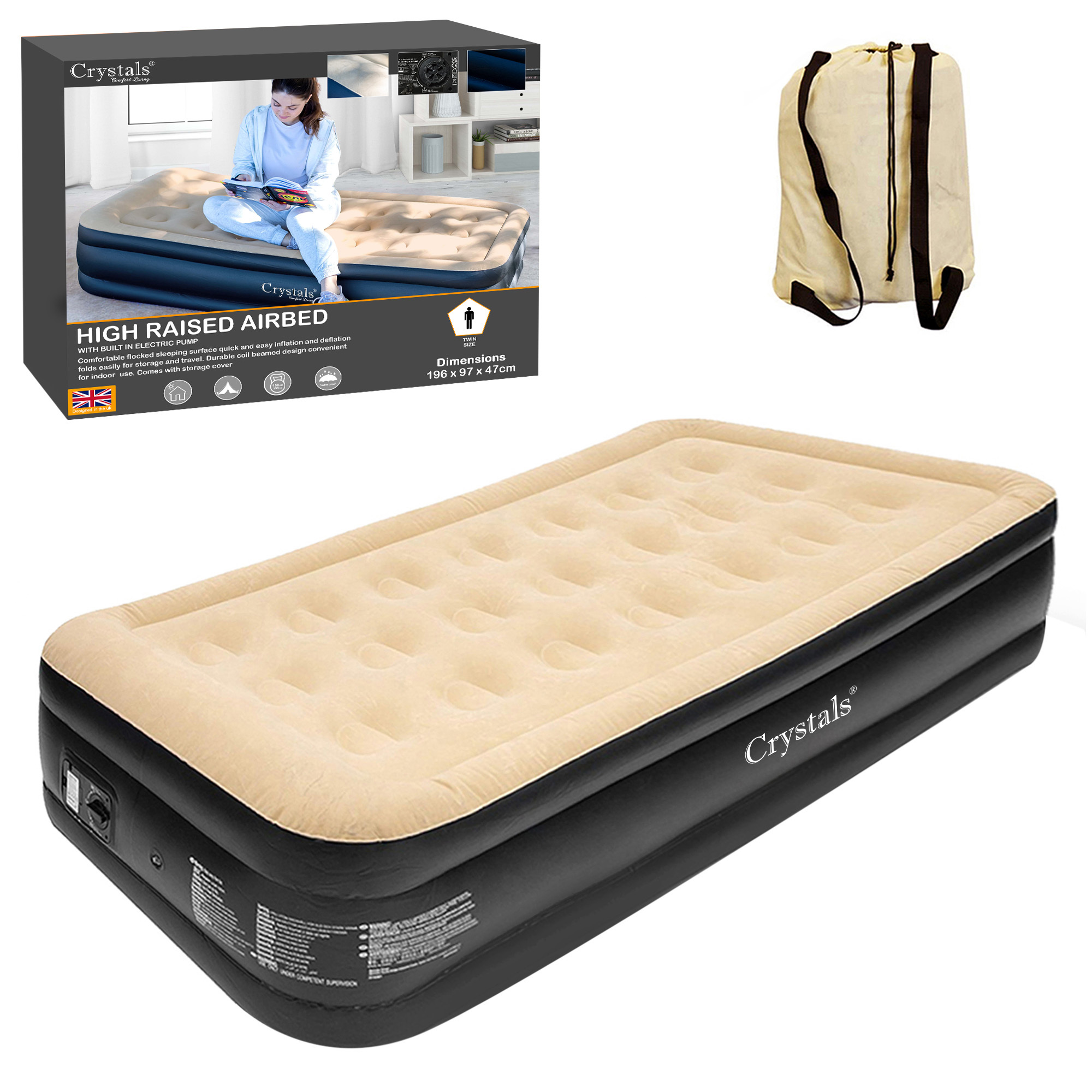 TEMU High Raised Airbed Inflatable Mattress, Inflatable Electric Air Bed Mattress For Adults & Kids, Camping Mattress, Blow Up Mattress Air Bed With