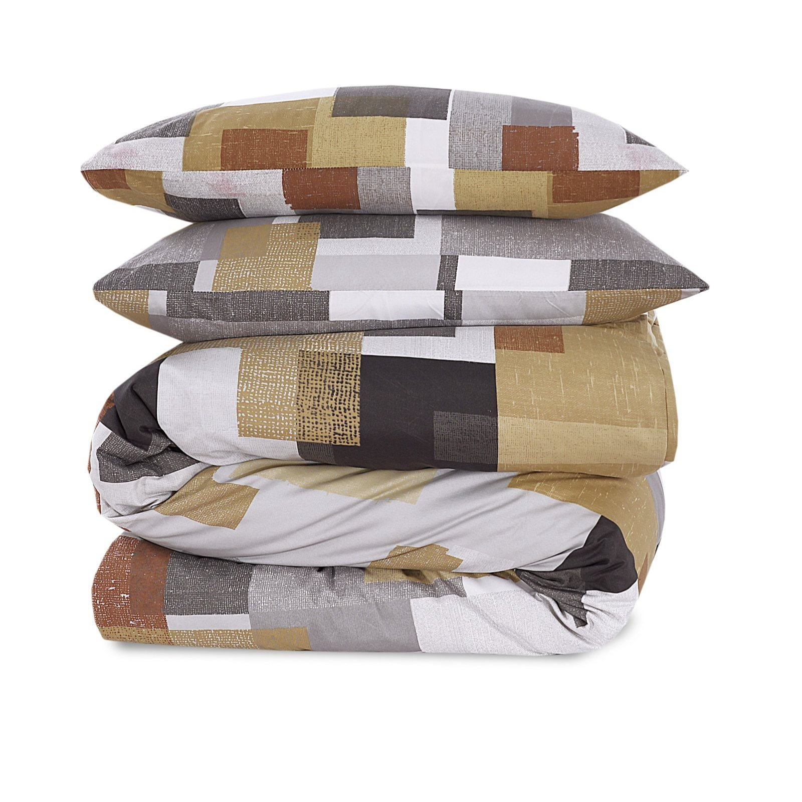 Adam Home 4pcs Printed MF Duvet Sets Complete Bed Set Unique Bedding Sets Printed Bed Set Microfiber Ultra Soft and Non-Allergenic Bedding Duvet Cover Set with Pillow cases