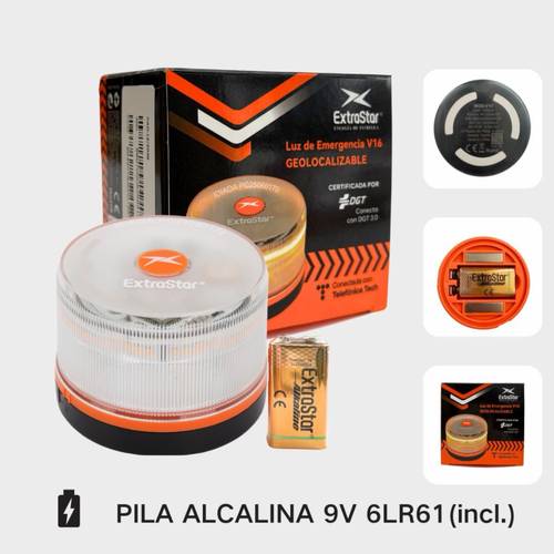 imagen del artículo luz emergencia coche homologado dgt, con sim y pagados 2038, v16 homologada dgt con geolocalizador, obligatoria 2026, luz v16 con geolocalización 3.0, por dgt