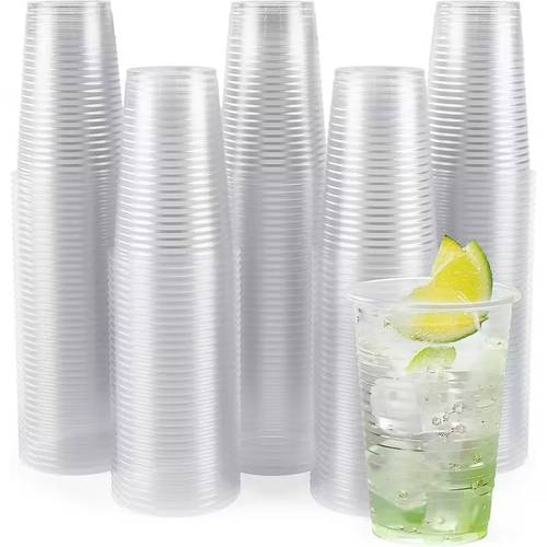 100pcs 7oz multipurpose sturdy disposable clear plastic cups ideal for picnics bbqs parties restaurants and cafes recyclable drinkware