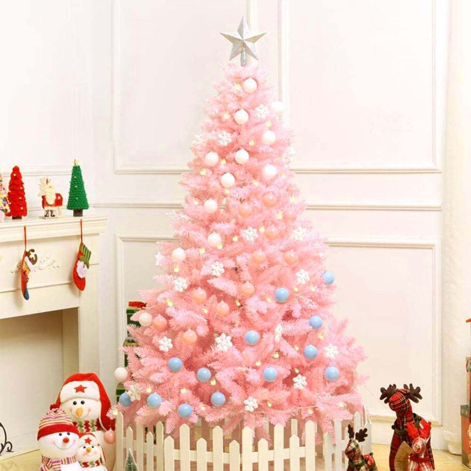 TEMU Árbol de Navidad Artificial con Puntas de Aguja de Material PVC 180cm