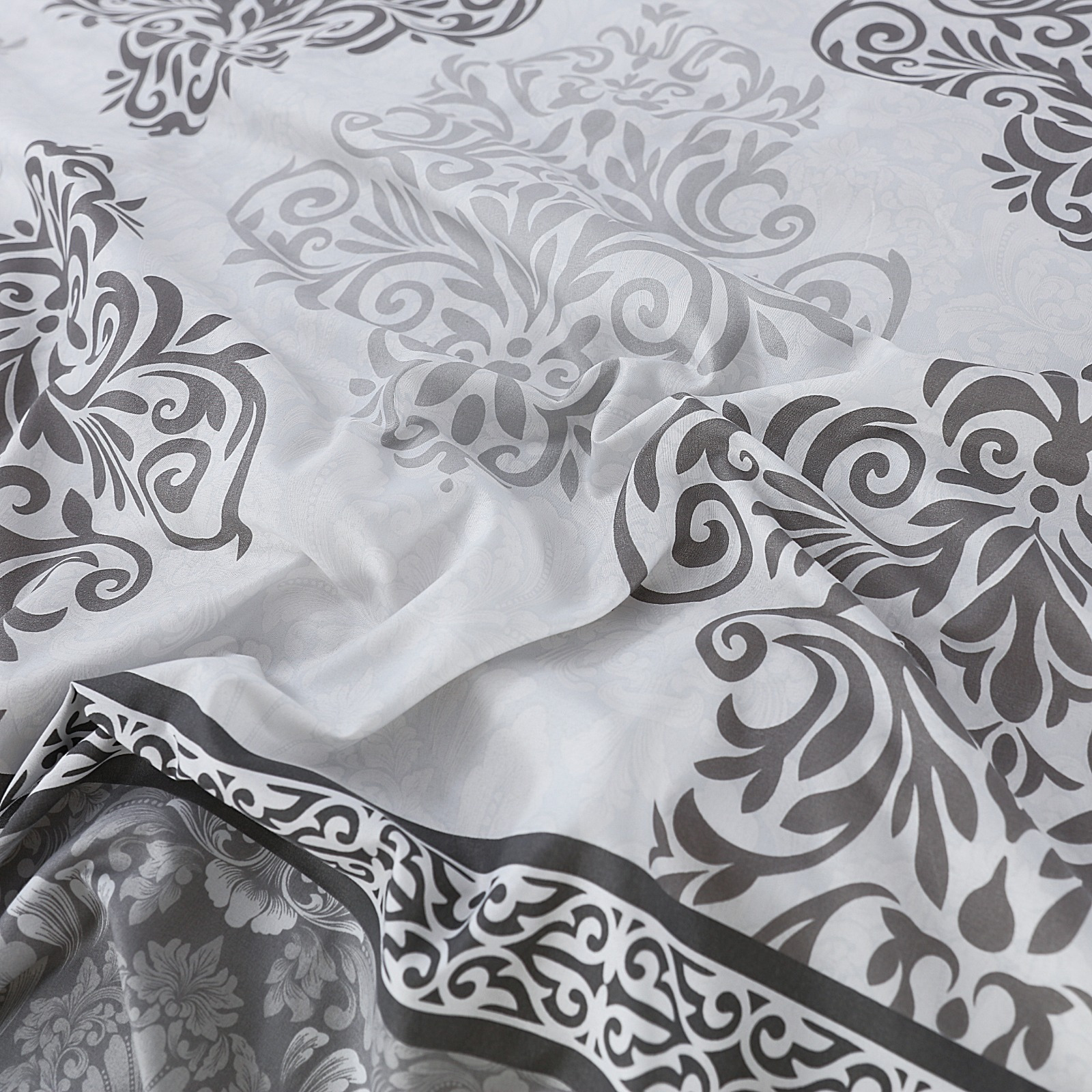 Adam Home 4pcs Printed MF Duvet Sets Complete Bed Set Unique Bedding Sets Printed Bed Set Microfiber Ultra Soft and Non-Allergenic Bedding Duvet Cover Set with Pillow cases