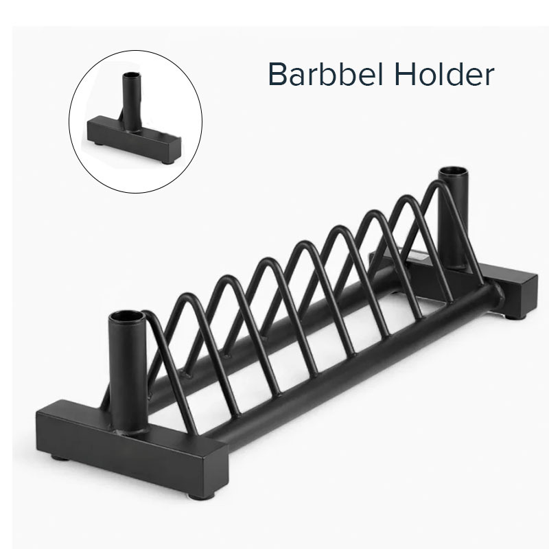 Standard Weight Plate Storage Rack with 45kg Cast Iron Plates & 5ft Barbell