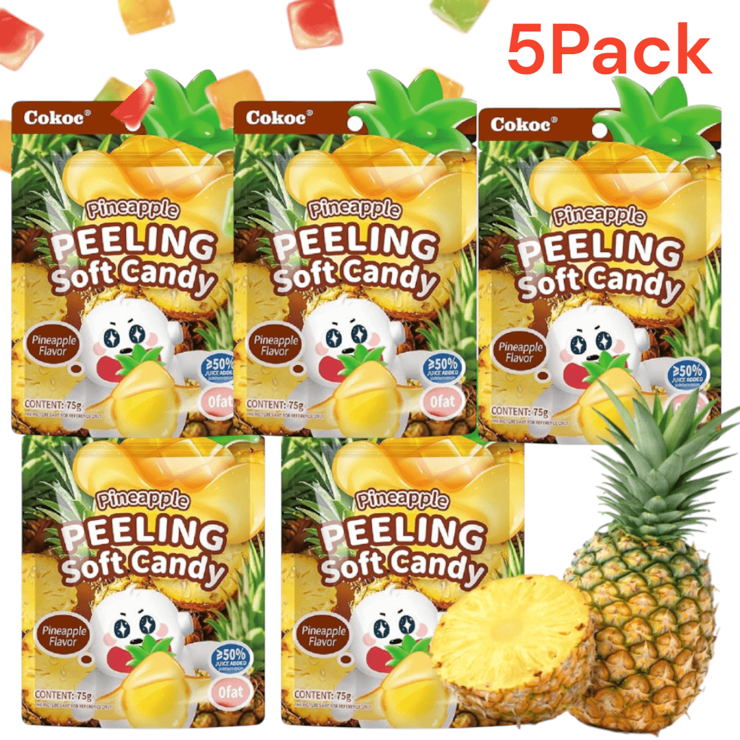 Image of 5 Packs Of Cokoc Anana Flavor Soft Fruit Gummies 5 X 75g - Sweet Fruit Snacks, Gummy Bears, Delicious Soft Candy, Perfect As A Gift & Christmas Party Snack