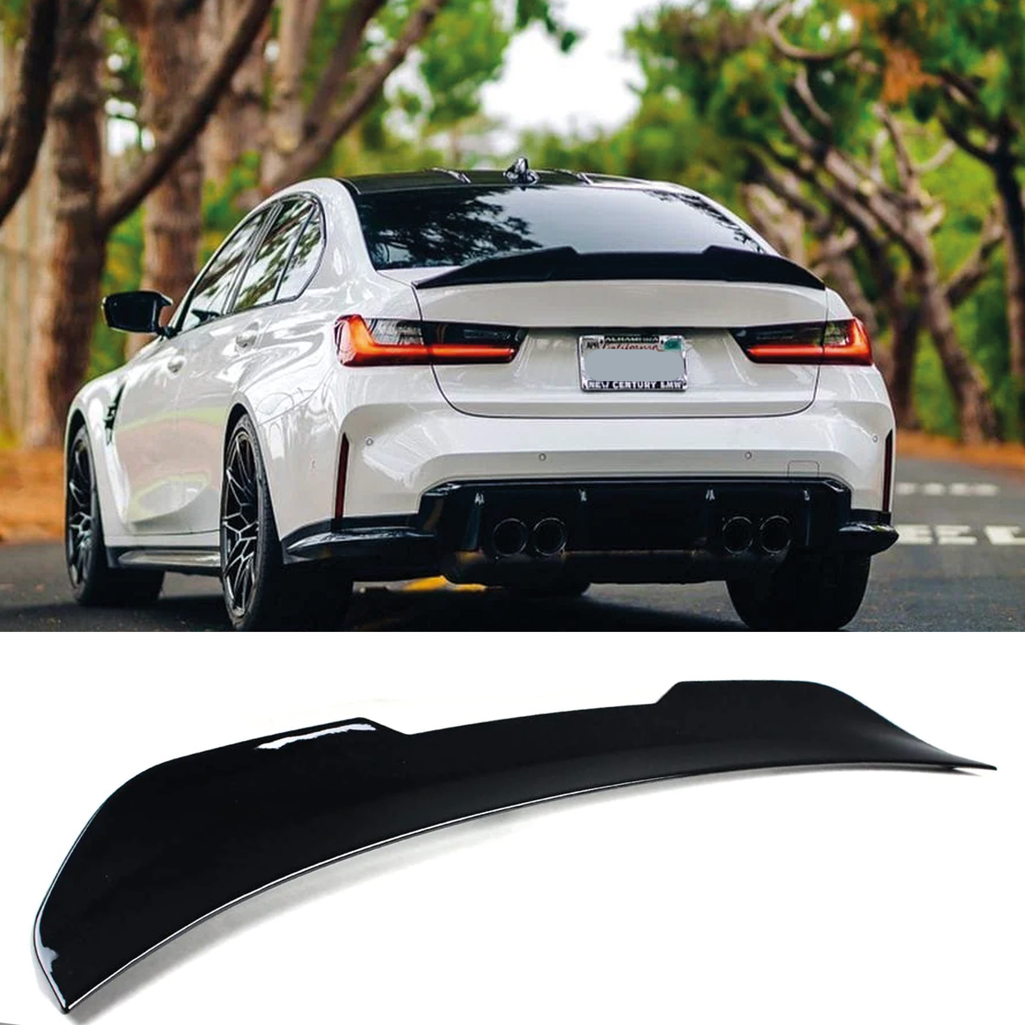 Rear Spoiler For G20 G80 2019-2024 M3 Psm Style Gloss Abs Plastic Enhances & Style, Car Exterior Upgrade | Dynamic Design | Highquality Spoiler