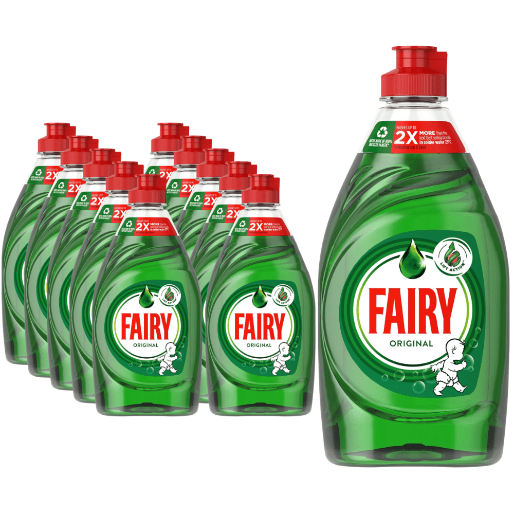 fairy   dishwashing liquid 320ml pack of 10       grease   hands