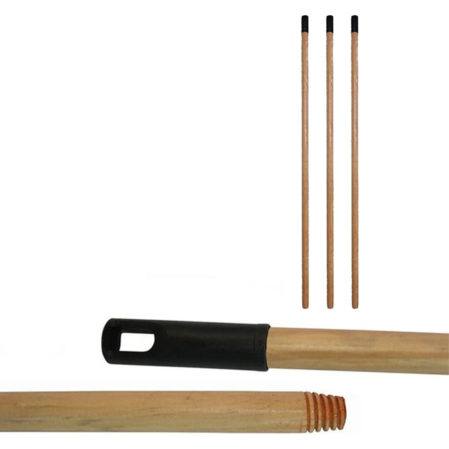TEMU Wooden Universal Handle 130cm Universal Screw For All Types Of Handles Universal Handle Broom With Plastic Hook