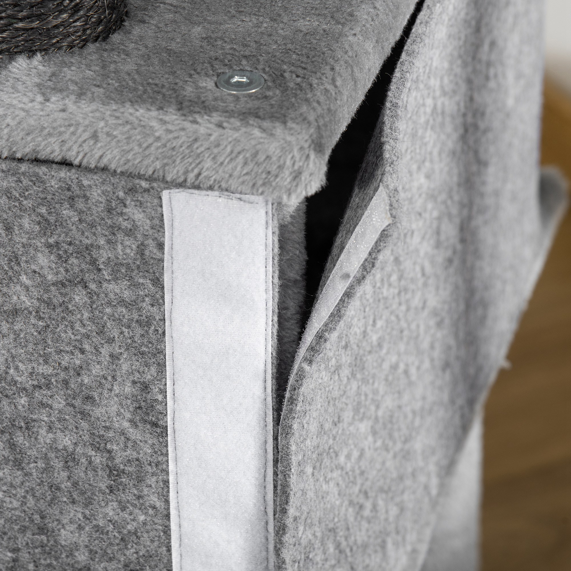 PawHut Arbore pentru Pisici cu Stâlp de Zgâriat, Casă, Pat, 4 Platforme, Hamac și 2 Jucării, Turn pentru Pisici din PAL, Pluș, Sisal și Felt, 48x48x107 cm, Gri