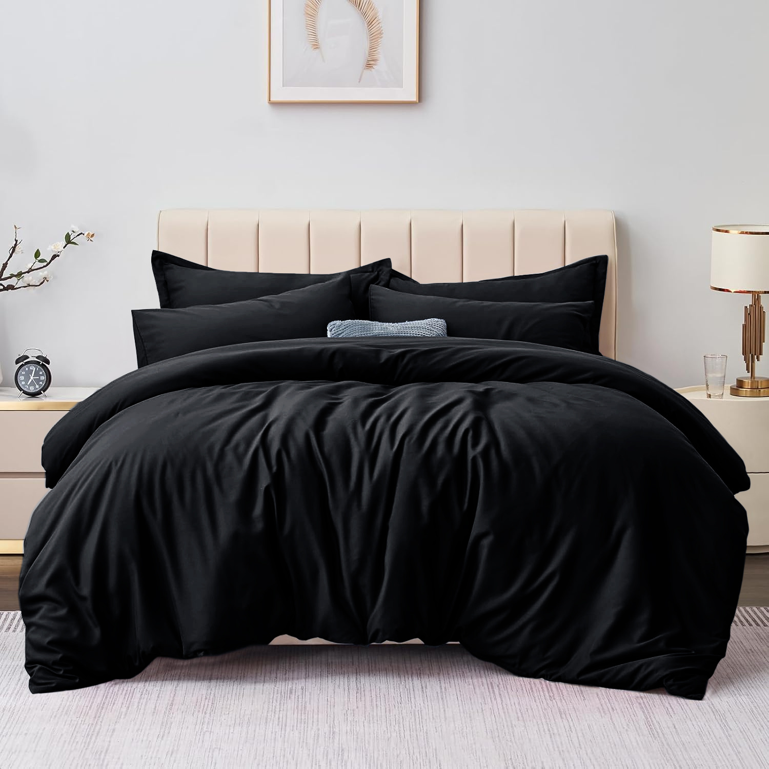 TEMU 3pcs Solid Color Duvet Cover Set, Soft Breathable Microfiber Duvet Cover, All Season, Machine Washable, Single, Double, King, Super King Sizes,