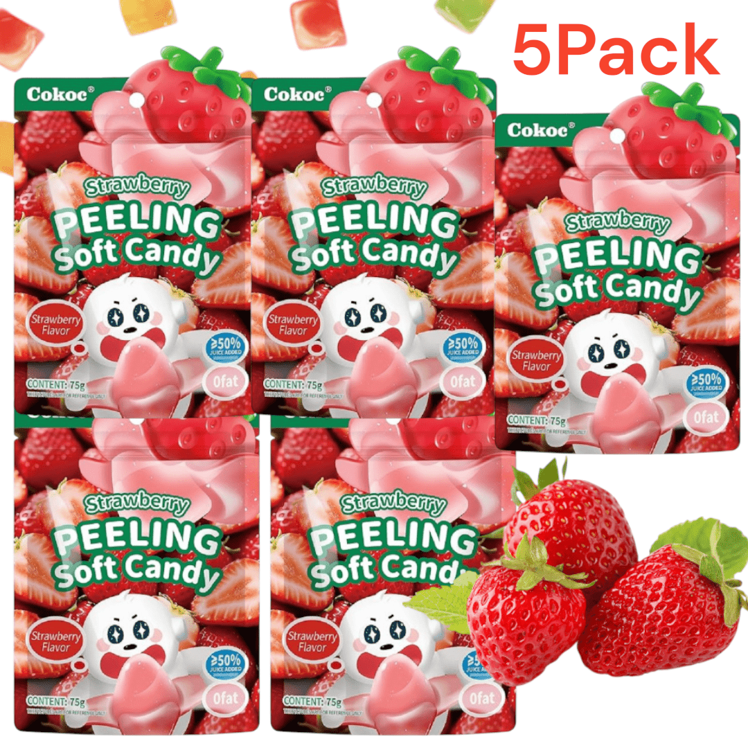 Image of 5-pack Cokoc Strawberry Flavor Soft Fruit Gummies, 5 X 75g - Sweet Fruit Snacks, Gummy Bears, Delicious Soft Candy, Perfect As A Gift & Christmas Party Snack