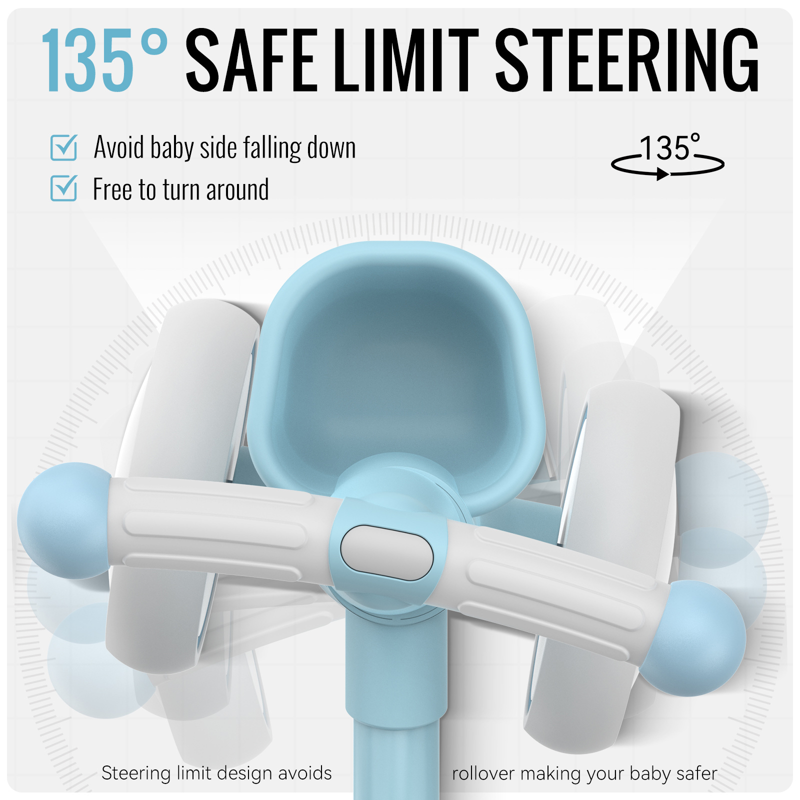 Kinderen Vierwielige Lichtgewicht Loopfiets, Baby Loopfiets met Mandje, Binnen/Buiten Baby Walker, 135° Extreme Stuurontwerp Voorkomt Zijwaarts Omvallen, Geschikt voor Jongens en Meisjes, Ideaal Verjaardagscadeau, Perfect voor Binnen/Buiten Spelen en Evenwichtstraining, Beschikbaar in Groen/Roze/Zwart/Blauw