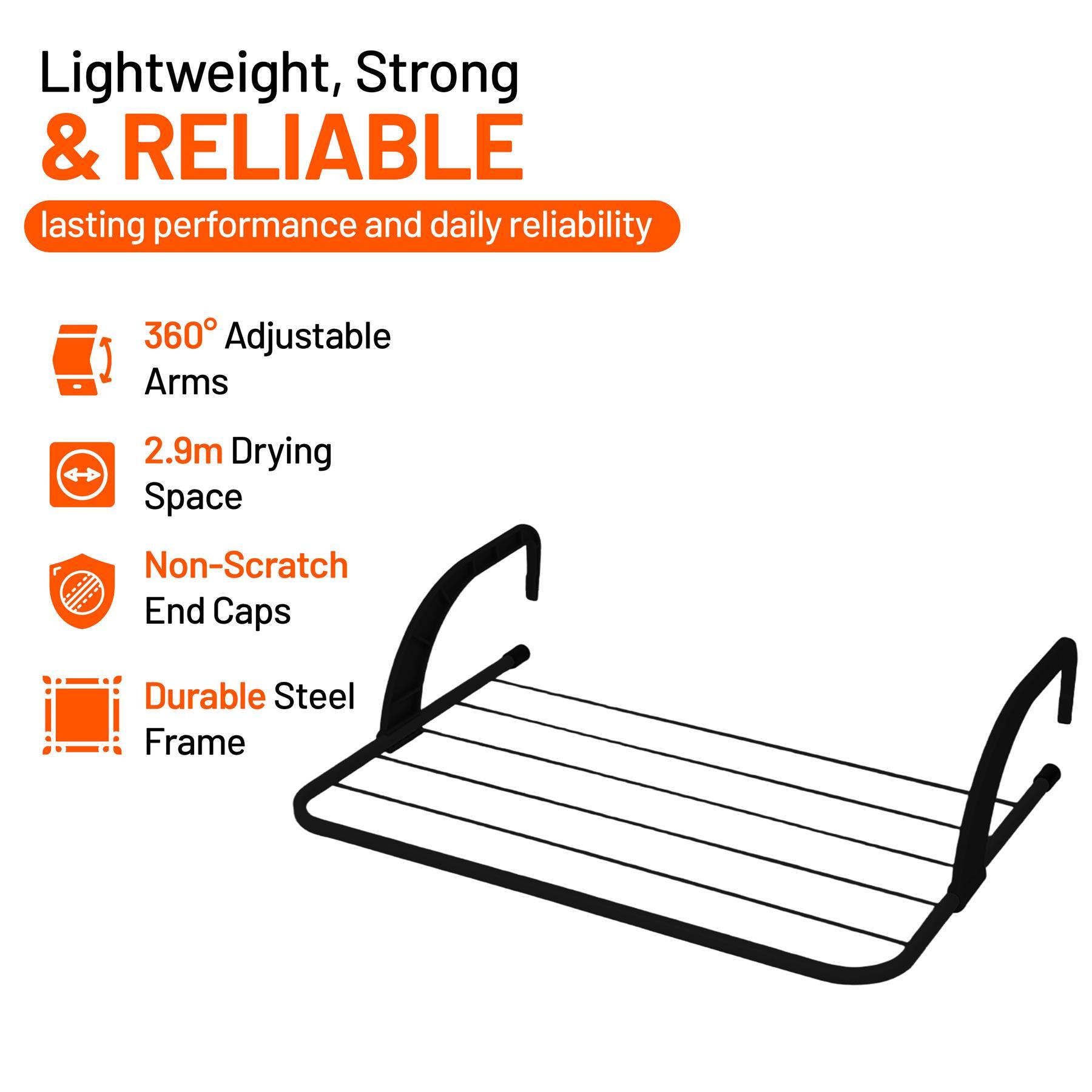 TEMU Radiator Airer Clothes Washing Drying Indoor Rack Rail Dryer Adjustable Foldable Towel Drying Rack With Adjustable Space Saving Black 1 Pack