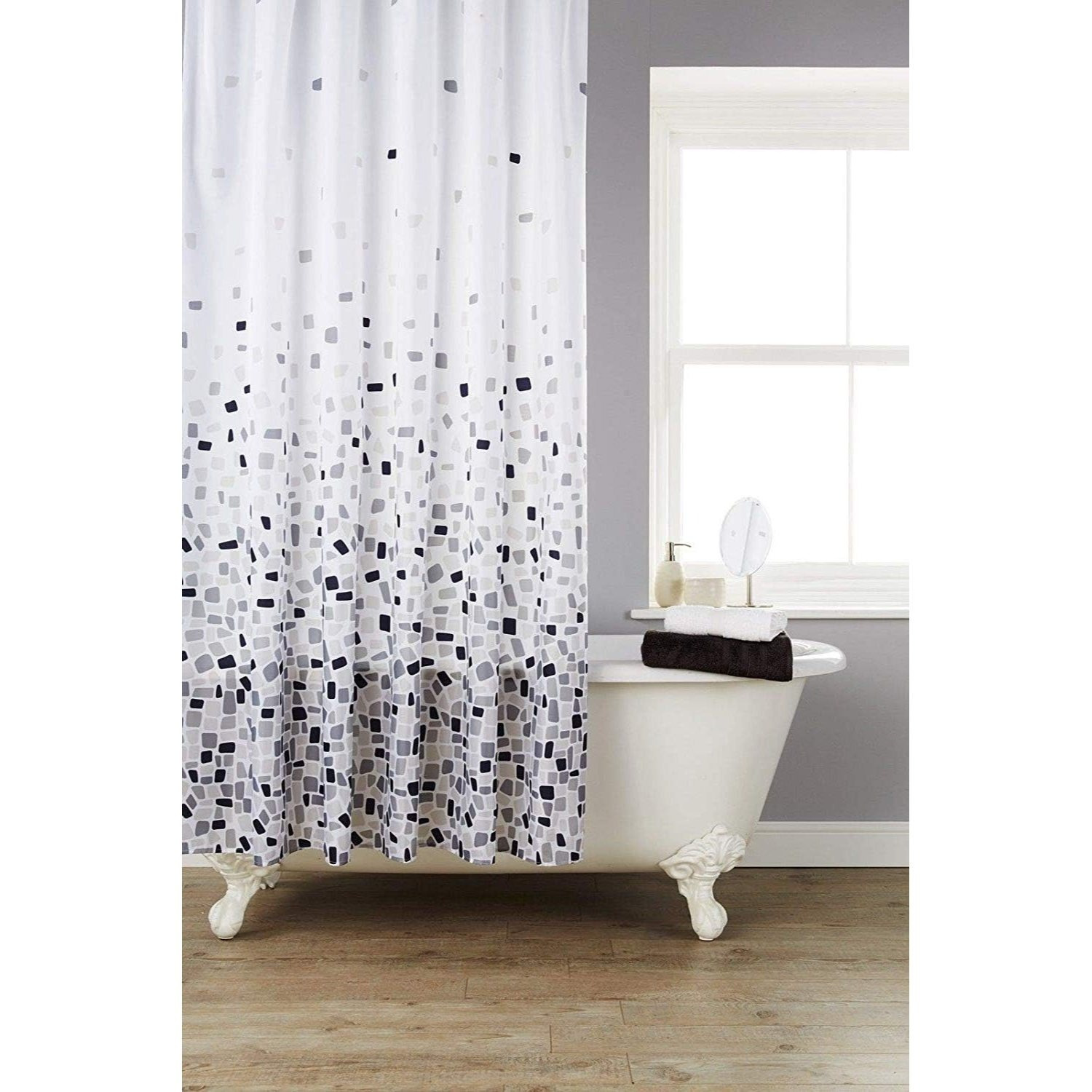 KAV Solid White Shower Curtain, 180 x 180 cm