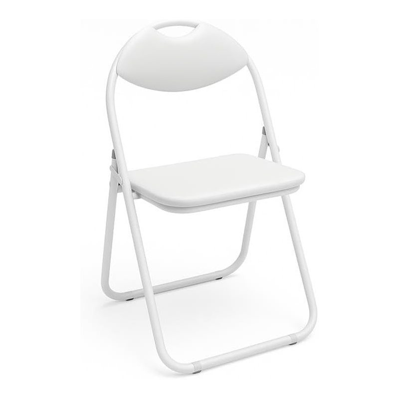 TEMU Episent Folding Chair – 1 Piece, White, Padded Leather Foldable Chair, Heavy-duty , Soft Cushioned Seat, Lightweight & Space-saving Design For