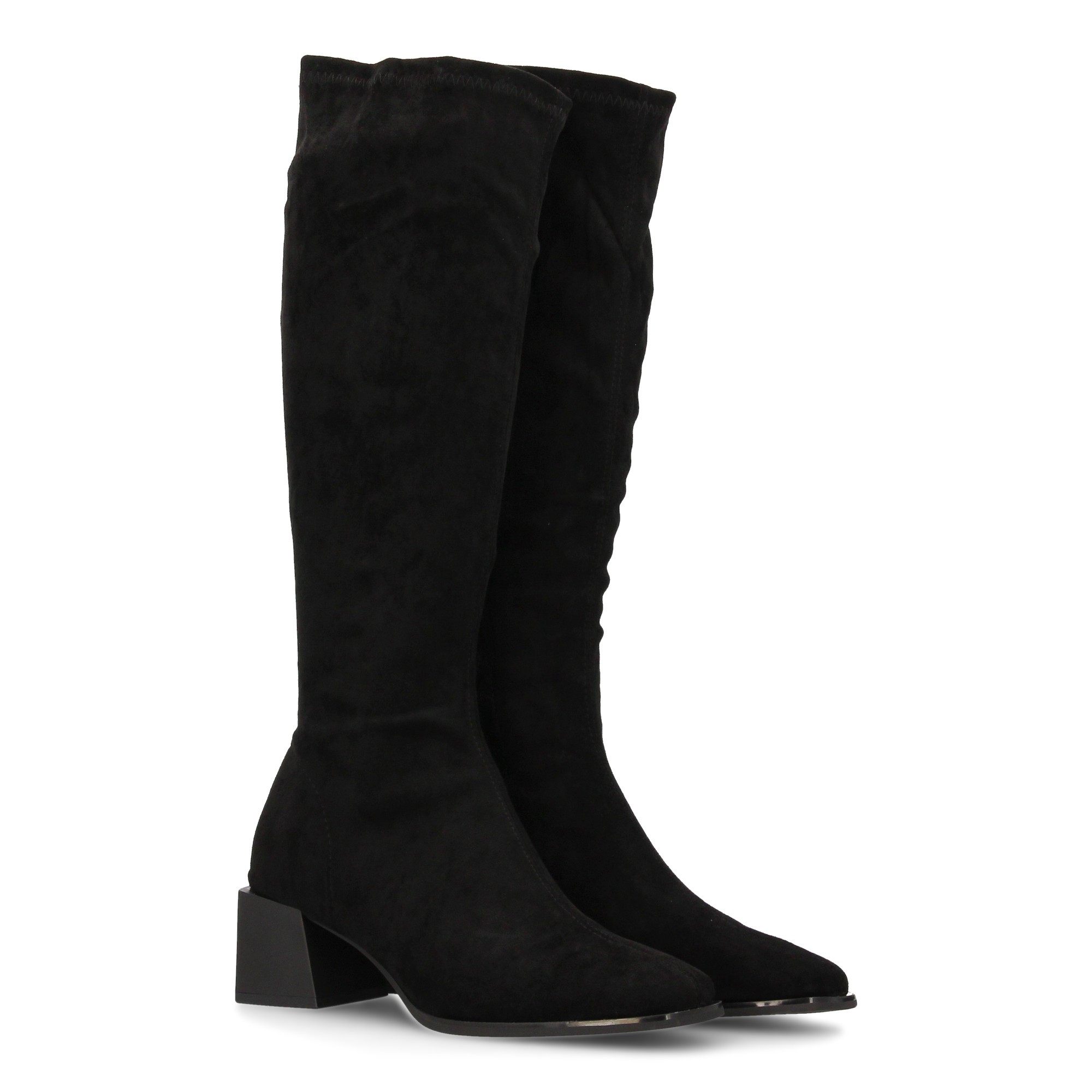 High-top Boots For Women, , Stylish And Elegant Design. Medium Height Square Heel. Square Toe Perfect For Fall/winter. No Closure