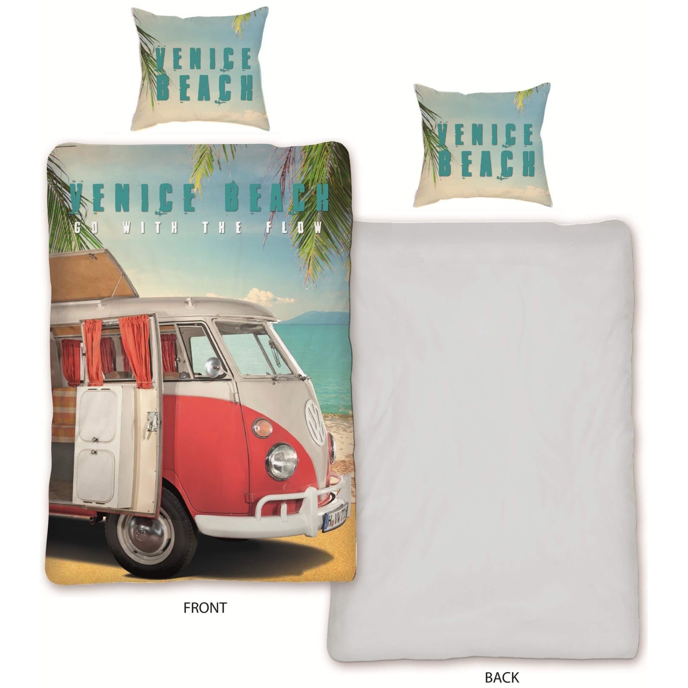 Image of Vw Bulli Bed Sheet Set Bed Cover 135x200 Pillowcase 80x80 German Size T1