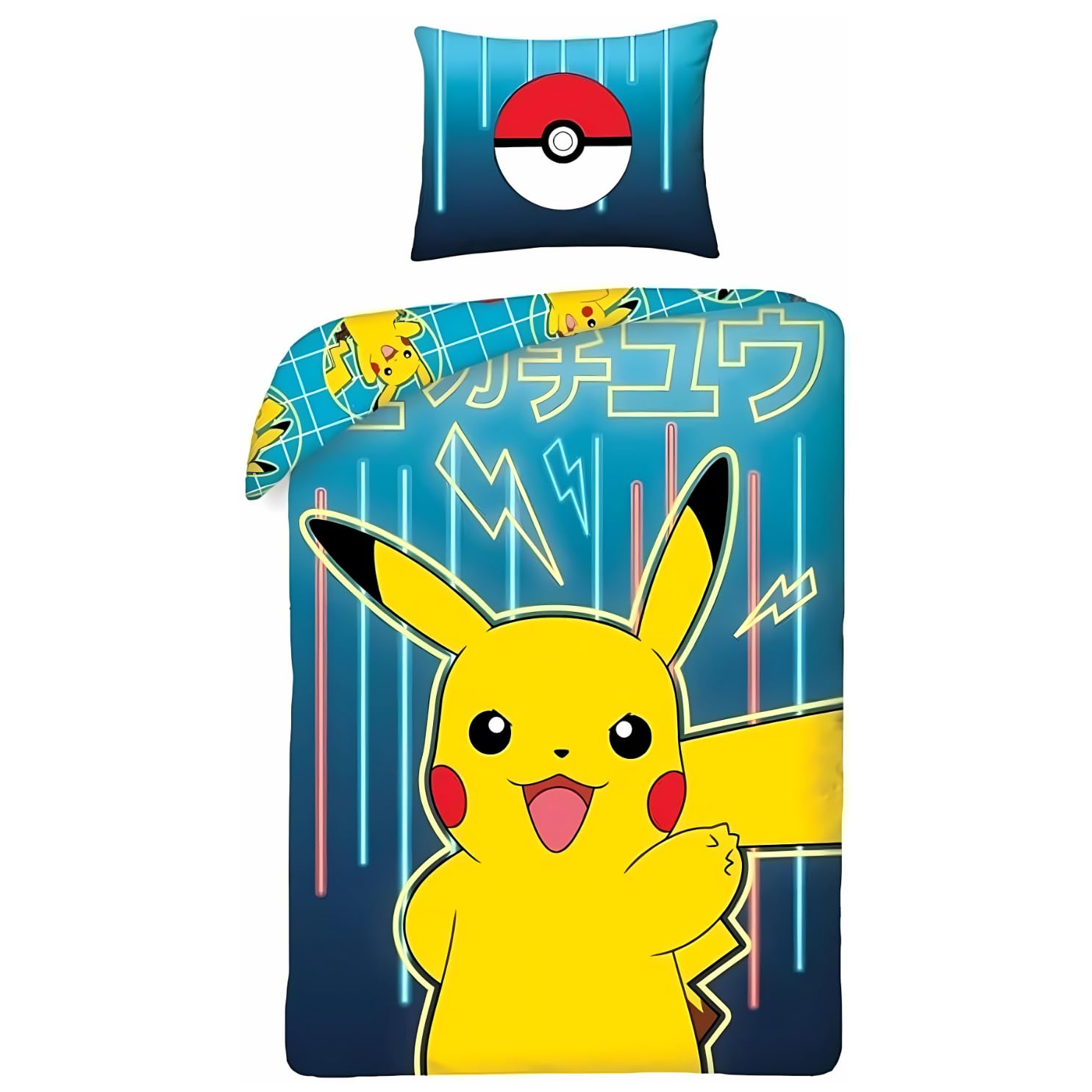 Image of Pokémon Bed Set, Reversible Duvet Cover 140x200 Cm, Pillowcase 65x65 Cm (pokémon Duvet Cover Set - A)