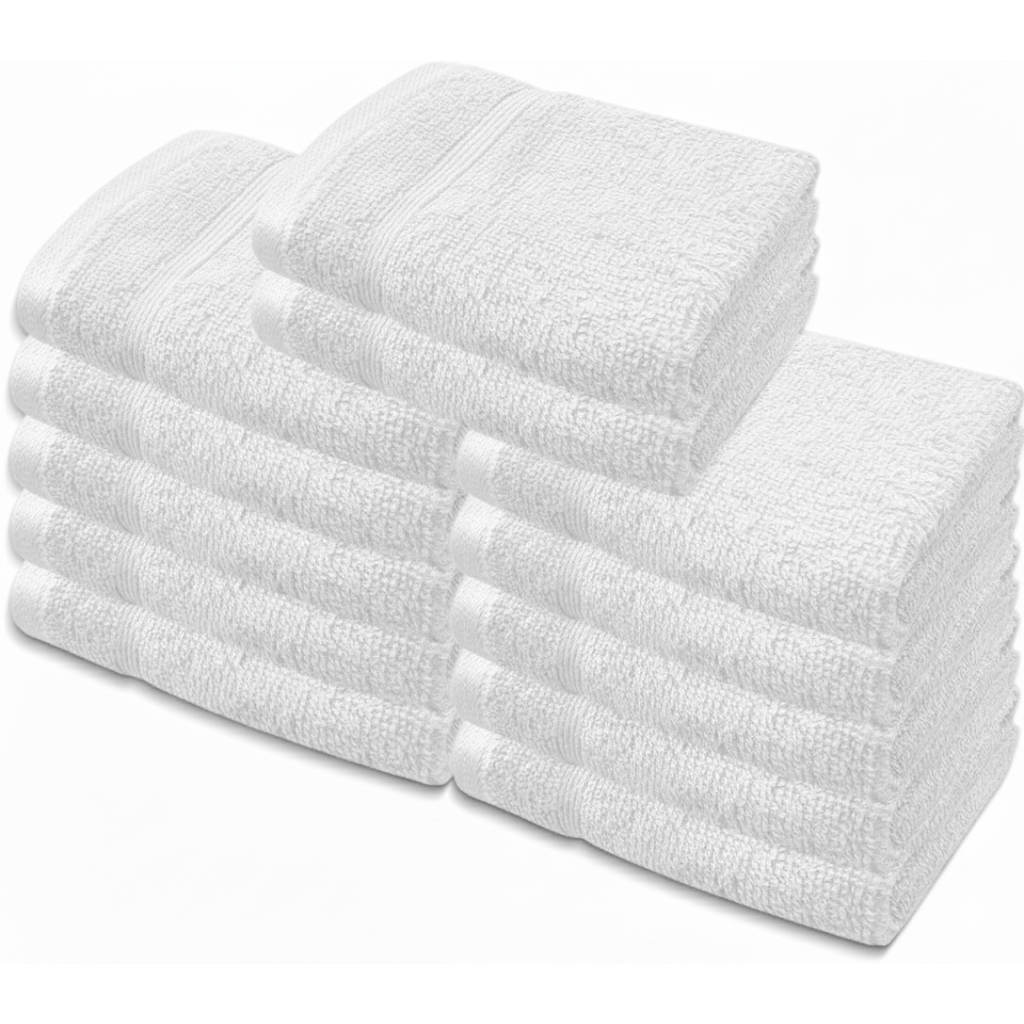 TEMU 6x Premium Face Towels Face Clothes – 30x30cm / 12x12in Wash Cloths, Soft Absorbent Flannels, 12 Quick Dry 100% Cotton Face Towels Flannels Pack
