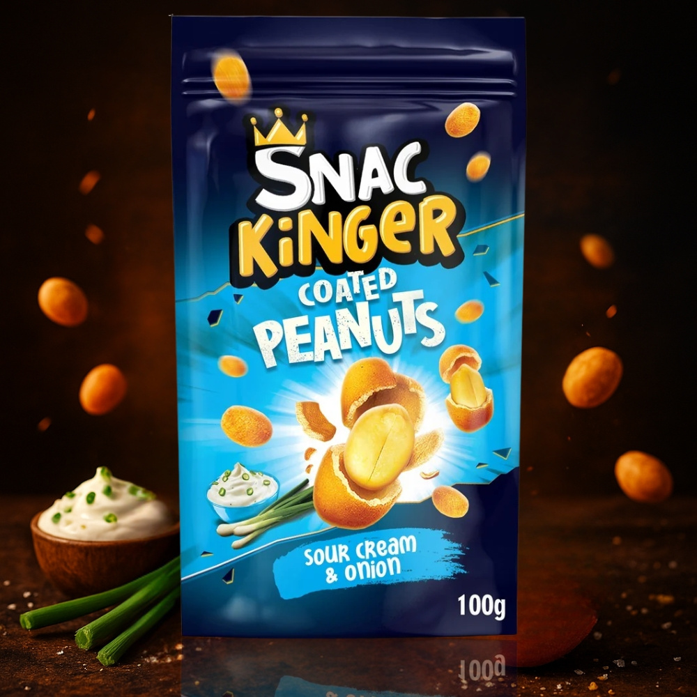 Image of Snackinger Coated Sour Cream & Onion - Roasted In A Crispy Coating With Sour Cream And Onion Flavor - Aromatic Hearty Snack