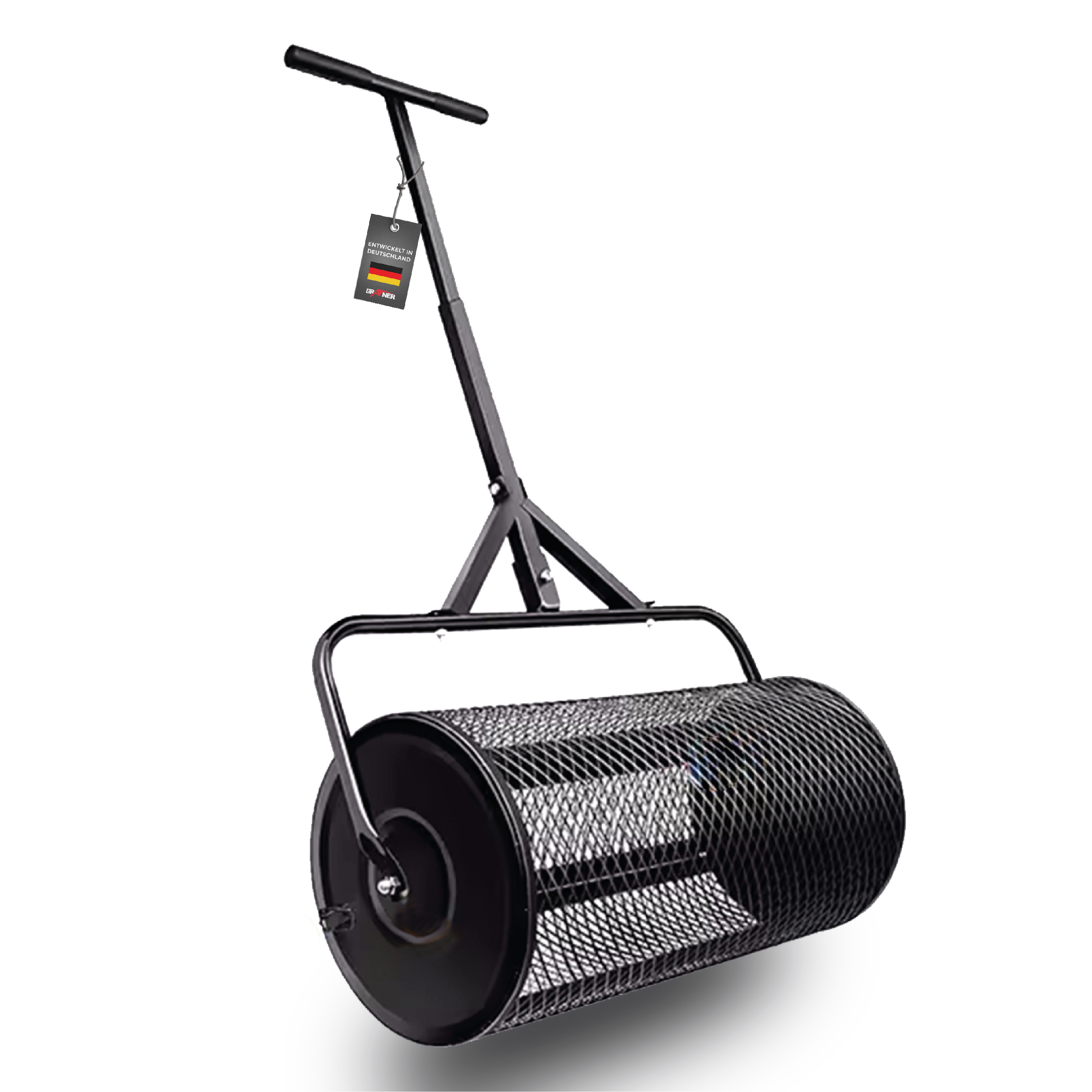 TEMU Kompoststreuer Torfmoosstreuer 66 cm 70 Liter, stabile Ausführung, einfaches Befüllen, Gittertür mit seitlichen Verschlüssen, ideal für Kompost,