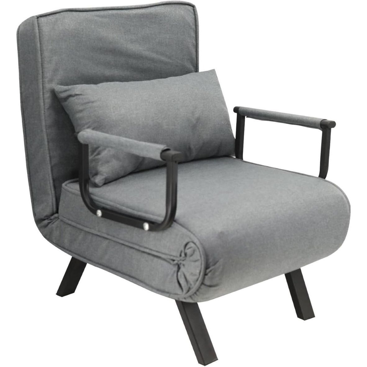 TEMU 4 In 1 Folding Foldable Seater Padded Lazy Sofa Chair Bed Chaise Lounger Couch Recliner Sleeper With Pillow In 3 Colours (grey)