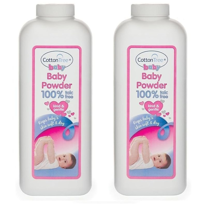 TEMU 2x Cotton Tree Baby Talc Powder Gentle Soft Formula For Delicate Comfort And Smooth Feel