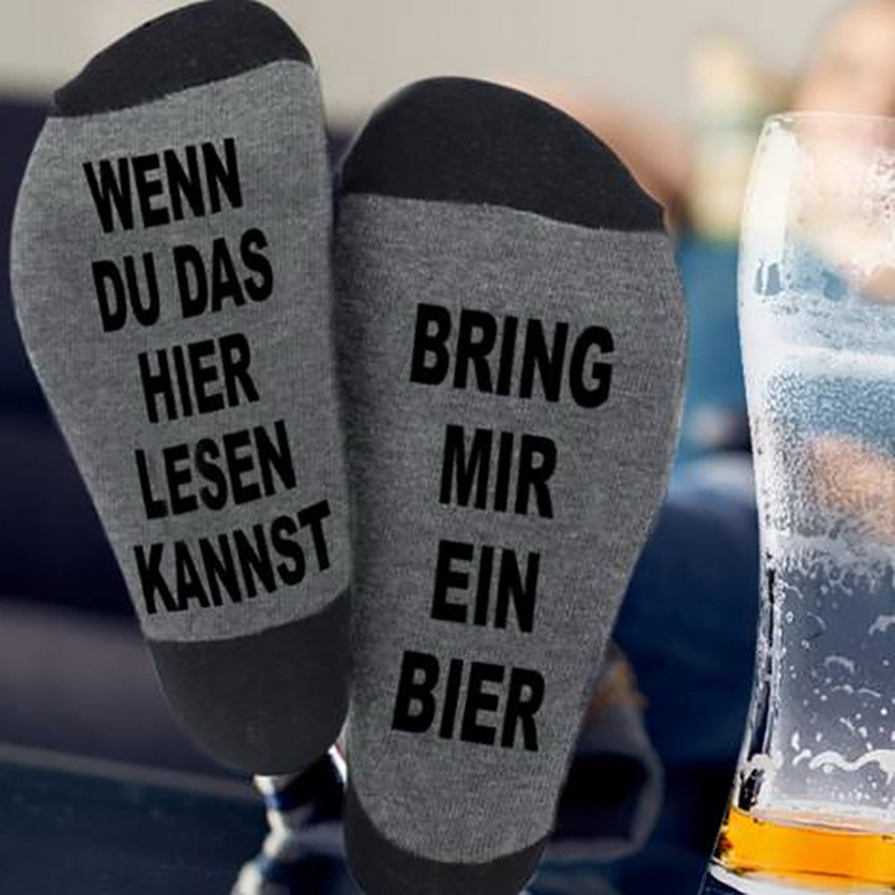E-shop Bier Socken Lustige Socken Herren mit Motiv - Verrückte für die Lebensfreude, Geschenke für Männer Papa, Herrensocken Originelle