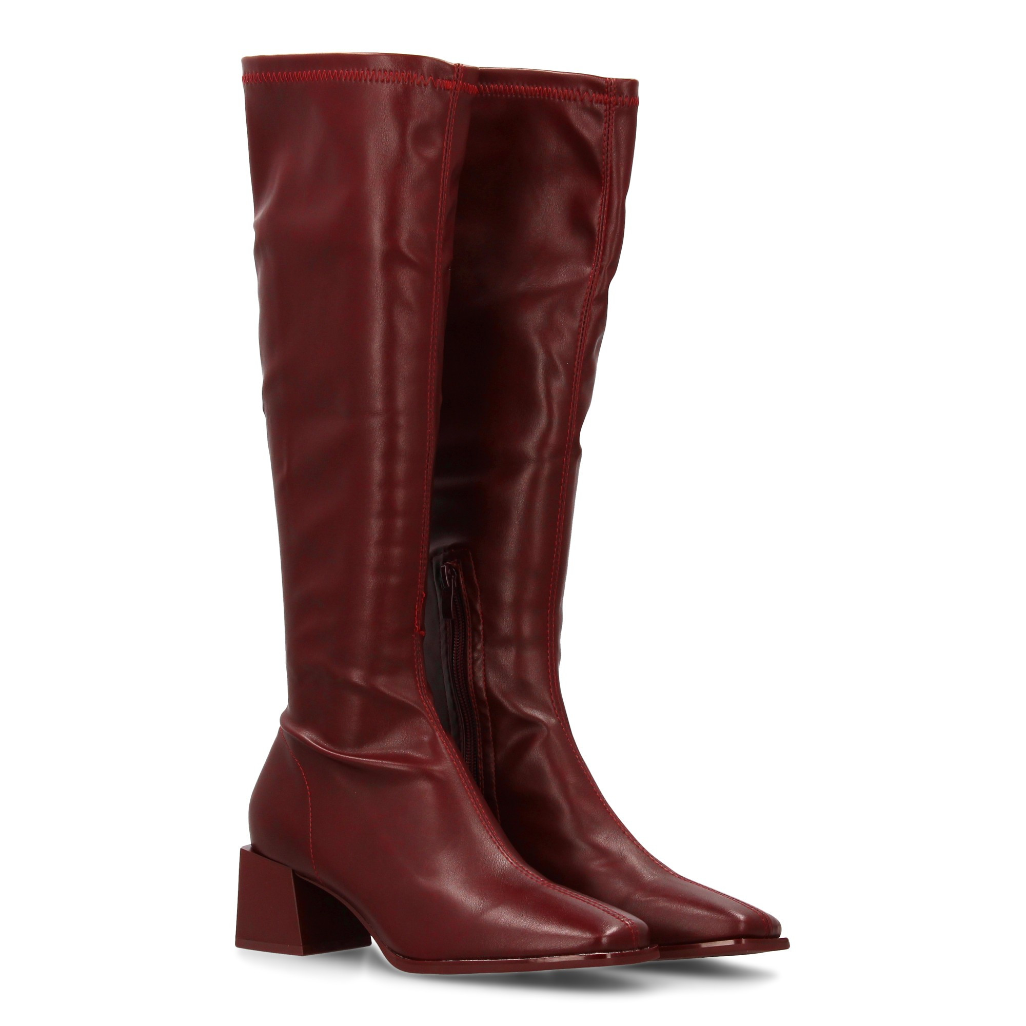 Image of High-top Boots For Women, , Stylish And Elegant Design. Medium Height Square Heel. Square Toe Perfect For Fall/winter. No Closure