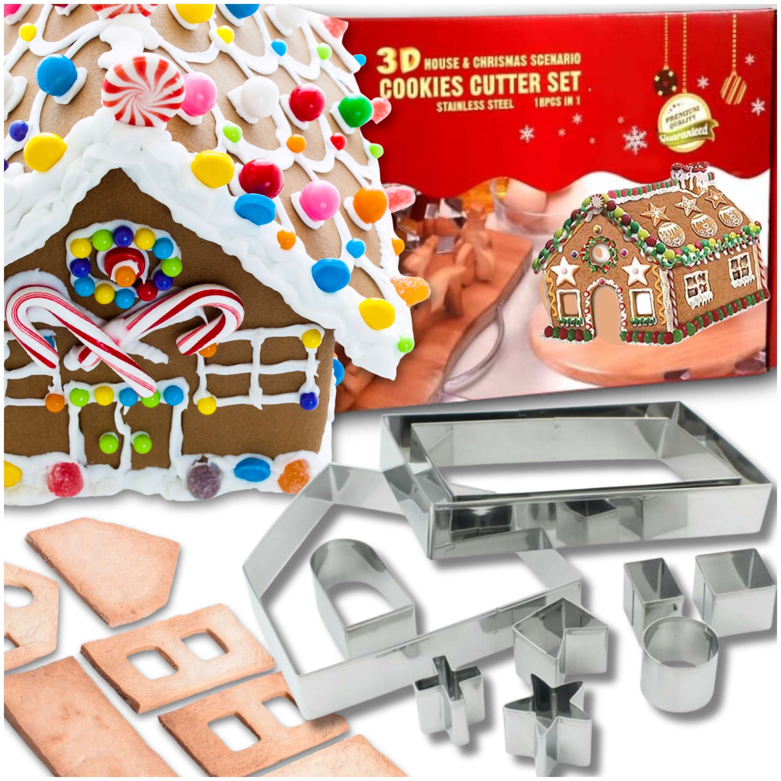 TEMU Gingerbread House Nativity Scene Cookie Cutters Christmas Cookie Molds Set X10 Decorative For Christmas Cutters For Kids And Adults Christmas