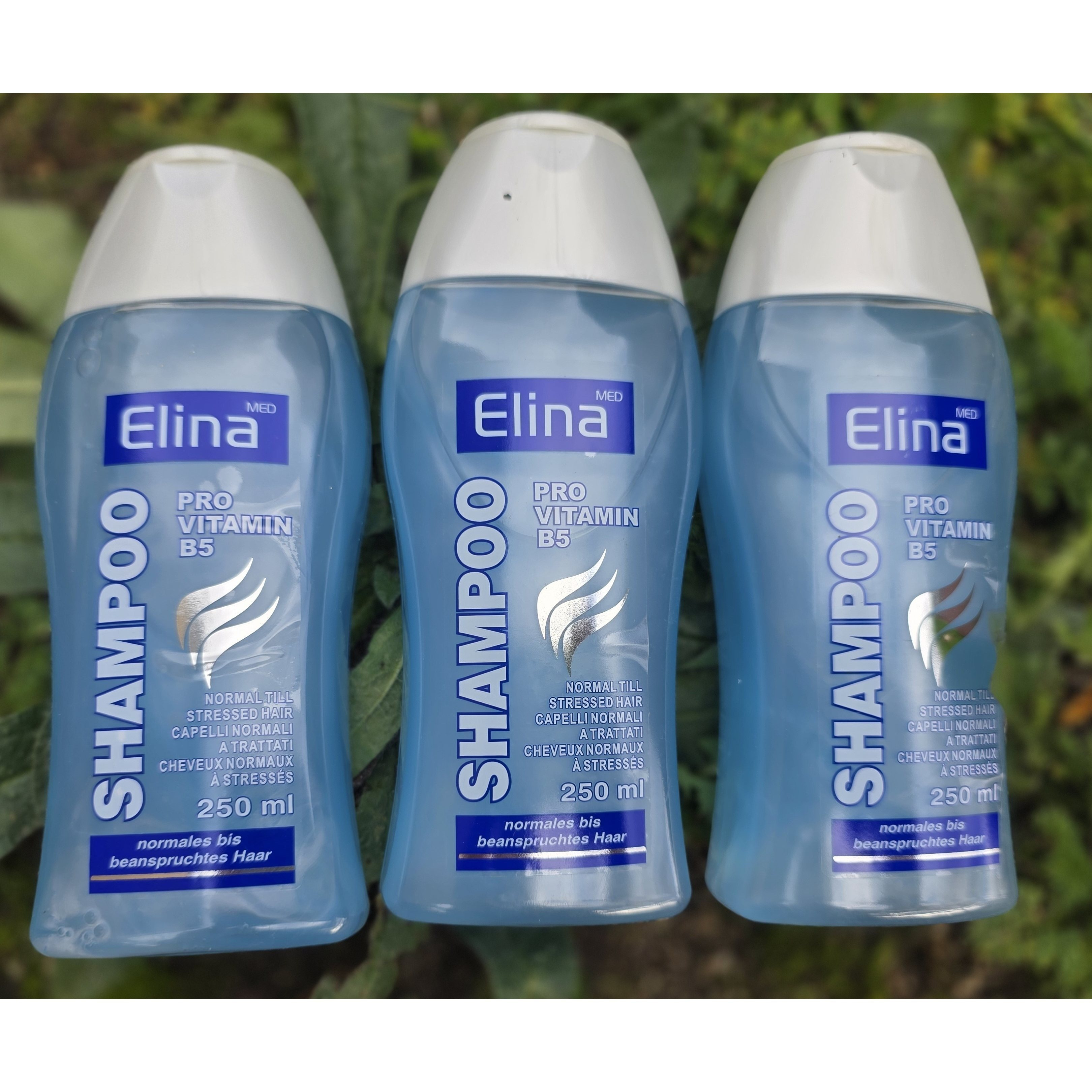 Elina With B5 Repair Shampoo 3x 250 Ml For Normal, Greasy And Stressed Hair With Provides Elasticity .