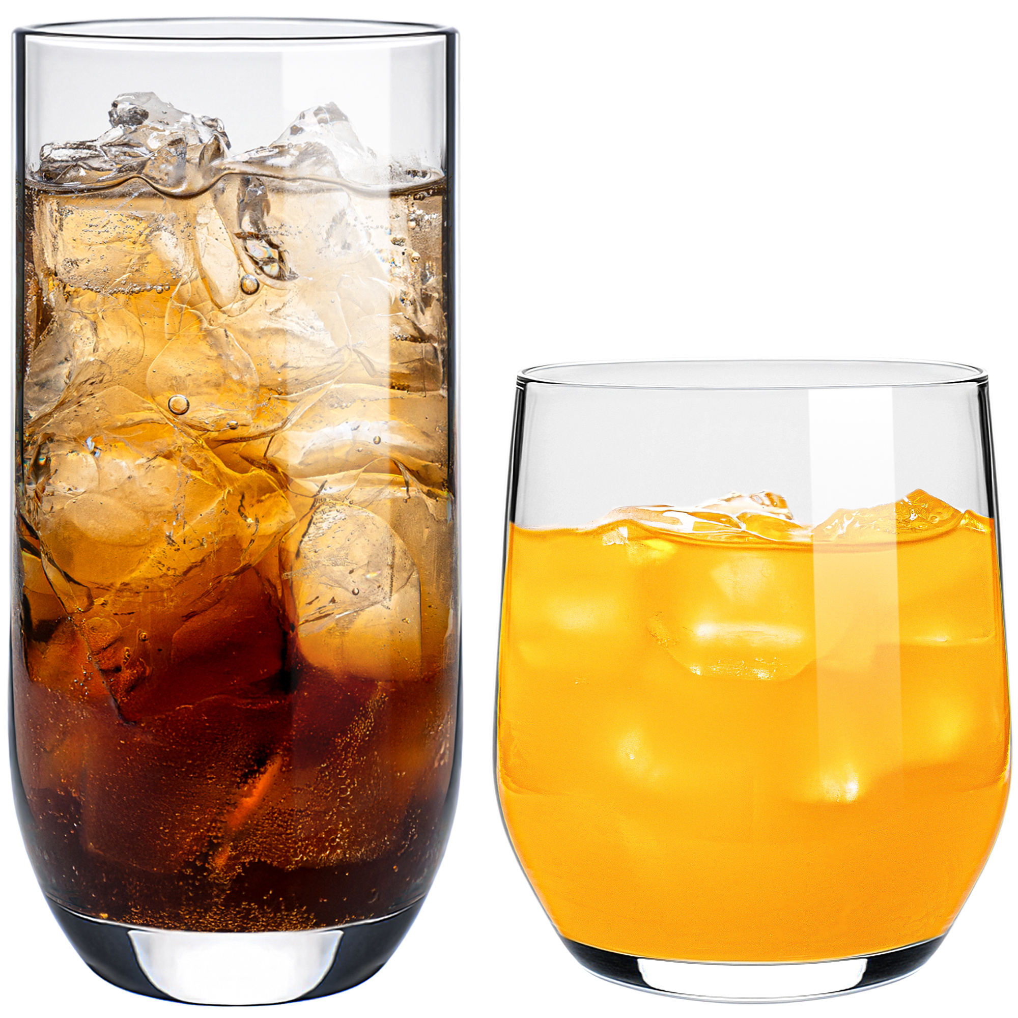Image of Set Of 12, Dishwasher- Glasses, 6 Long Drink Glasses 400ml And 6 Drinking Glasses 300ml, Ideal For Water, Juice, S