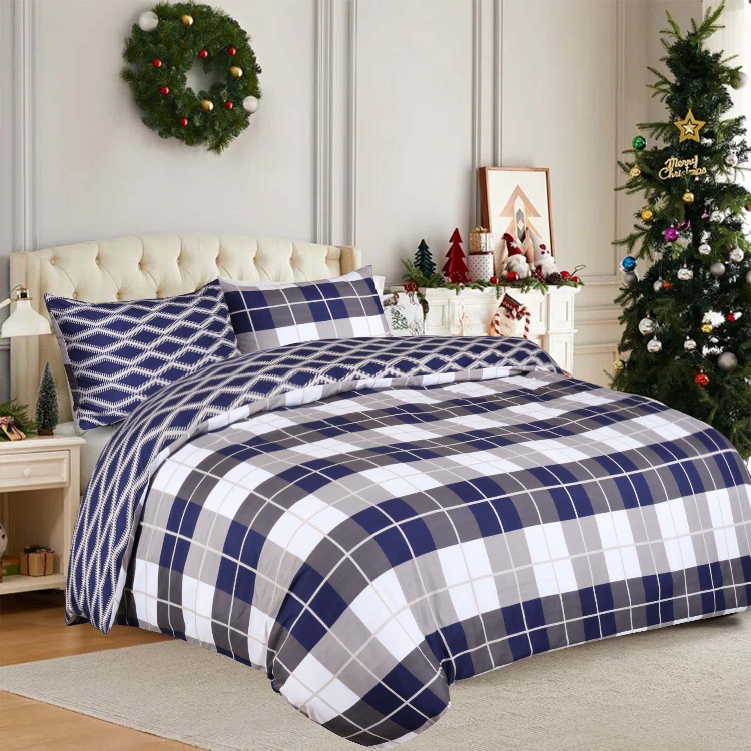 TEMU 3pcs Premium Printed Duvet Cover Set With Pillow Cases – Soft Breathable Microfiber Bedding With Pillowcases – Fade Resistant Decor, Single,