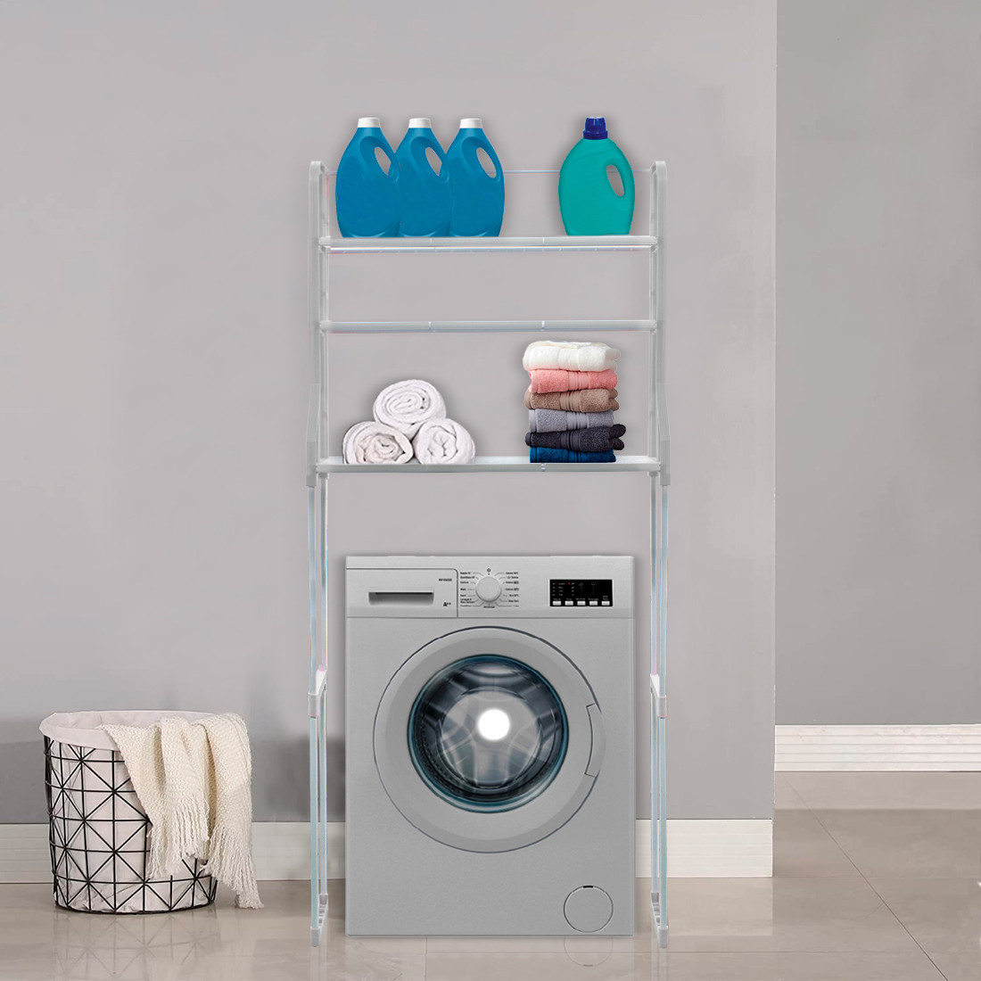 TEMU Multifunctional Washing Machine Bathroom Organizer Shelf, Space-saving, 67x23x151cm