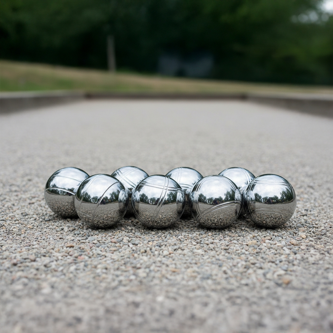 Boule Set Complete Kit With 8 Chrome-plated Boccia Balls