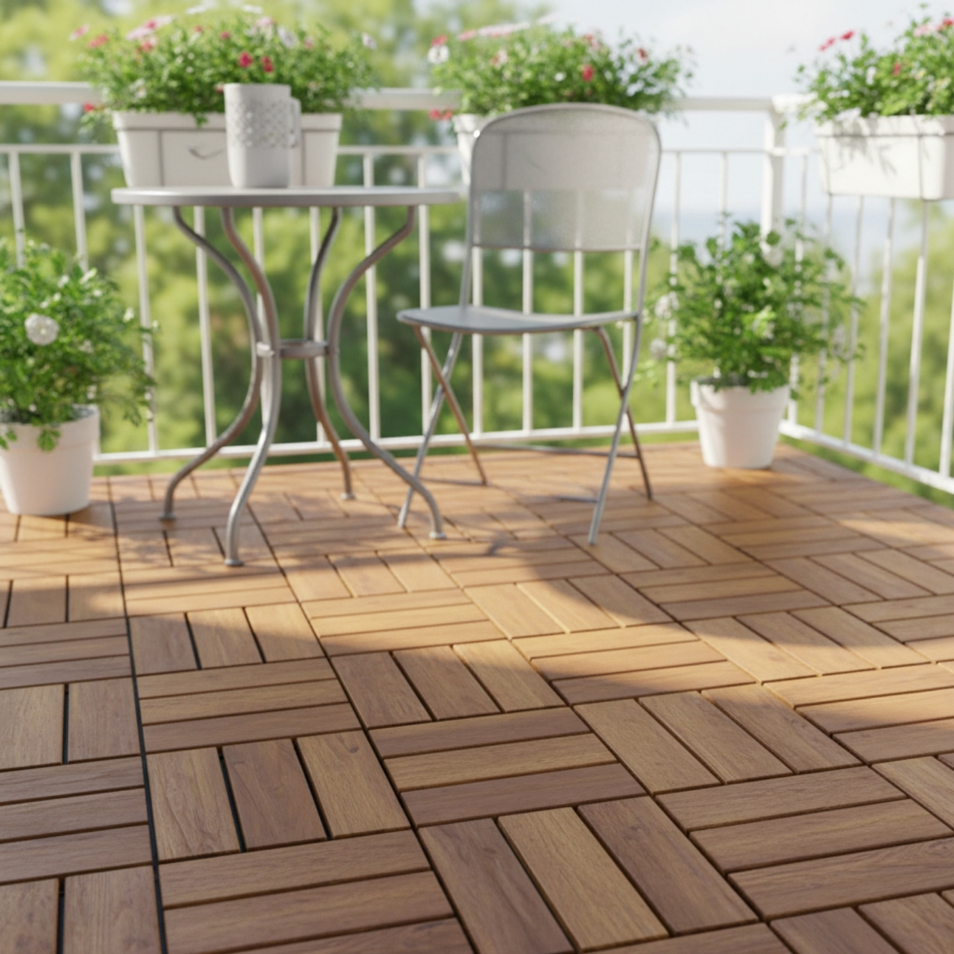 Wooden Flooring 66pcs Of Acacia Wood For 6m²