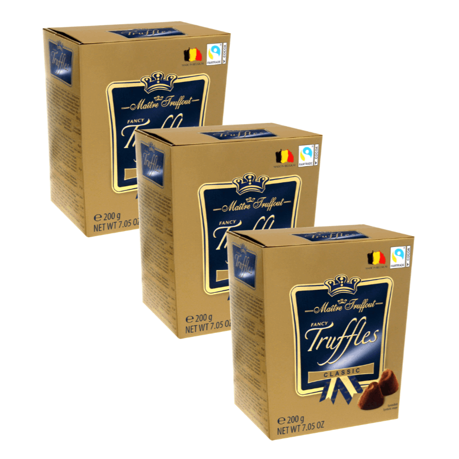 Master Truffout Fancy Truffles Classic – 3-pack (3 × 200 G) | Belgian Fine Truffle Pralines In Classic Recipe