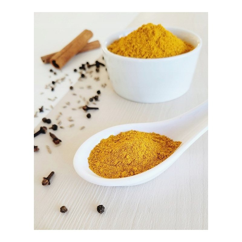 INDIAN CURRY 100g - aromatic Indian spice blend, natural, chemical-free, preservative-free, for meats, vegetables, sauces, rice, oriental Indian cuisine, universal spice, aromatic spice mix, traditional Indian flavor, additive-free curry, ground curry for Indian dishes, soups, stews, marinades, vegetarian dishes, vegan dishes, herbs and spices for cooking, curry powder