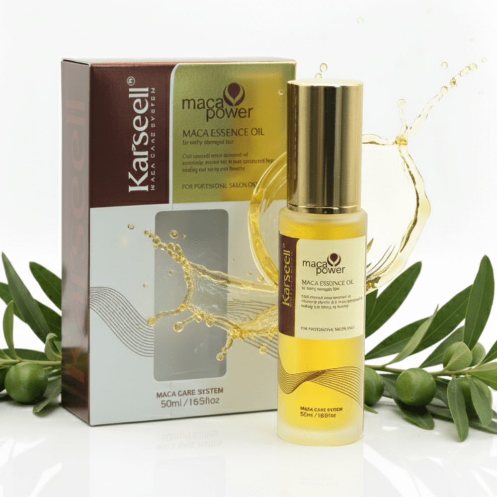 MACA CARE SYSTEM Serum za kosu s arganovim uljem, 50ml – Hidratantni, hranjivi, popravljači, profesionalna formula za suhu, oštećenu, obojenu, izbijeljenu kosu – Protiv kovrčanja, sjaj, mekoća, toplinska zaštita, vitamini, antioksidansi – Dnevna upotreba kod kuće ili u salonu – Intenzivni tretman za ispucale vrhove – Pogodno za sve tipove kose: ravna, kovrčava, valovita, tanka, gusta, prirodna ili tretirana – Bez sulfata, bez parabena – Lagani, mekani, nemasni miris – 50ml