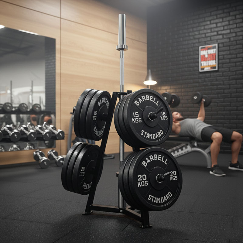 Weight Plate with Storage Rack and 150kg Tri Grip Plates