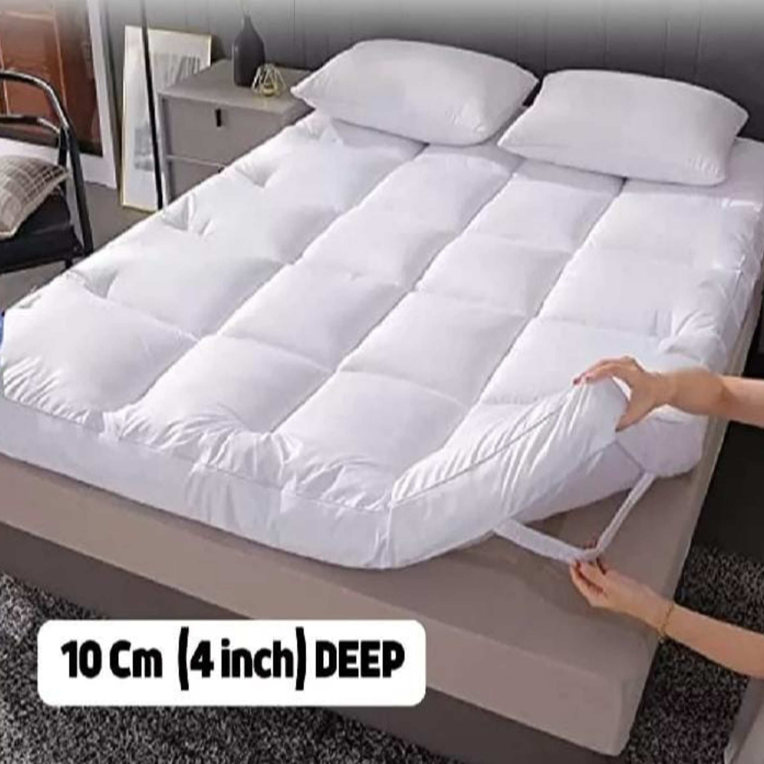 Divine Textiles - Luxury 4cm / 10cm Thick Mattress Topper – Ultra Soft, Smooth, and Supportive Bed Upgrade, Perfect for Adding Comfort and Freshness, Fits Single, Small Double, Double, and King Size Beds